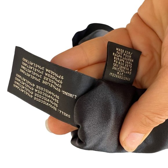 Ralph Lauren Black Label Black Long Sleeve Side Ruched Midi Dress 8 - Picture 5 of 12